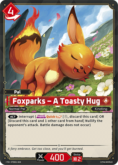 Image for Foxparks – A Toasty Hug (ETD01-004) (Trial Deck "Dawn of Palpagos Red・Blue") (ETD01) - Palworld Official Card Game