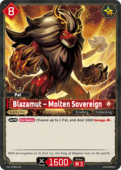 Image for Blazamut – Molten Sovereign (ETD01-007) (Trial Deck "Dawn of Palpagos Red・Blue") (ETD01) - Palworld Official Card Game