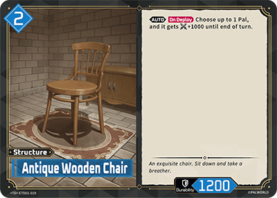 Image for Antique Wooden Chair (ETD01-019) (Trial Deck "Dawn of Palpagos Red・Blue") (ETD01) - Palworld Official Card Game