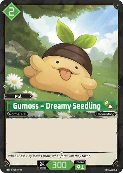 Image for Gumoss – Dreamy Seedling (ETD02-002) (Trial Deck "Dawn of Palpagos Green・Purple") (ETD02) - Palworld Official Card Game