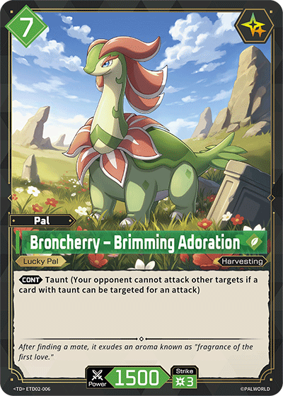 Image for Broncherry – Brimming Adoration (ETD02-006) (Trial Deck "Dawn of Palpagos Green・Purple") (ETD02) - Palworld Official Card Game