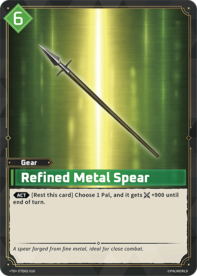 Image for Refined Metal Spear (ETD02-010) (Trial Deck "Dawn of Palpagos Green・Purple") (ETD02) - Palworld Official Card Game