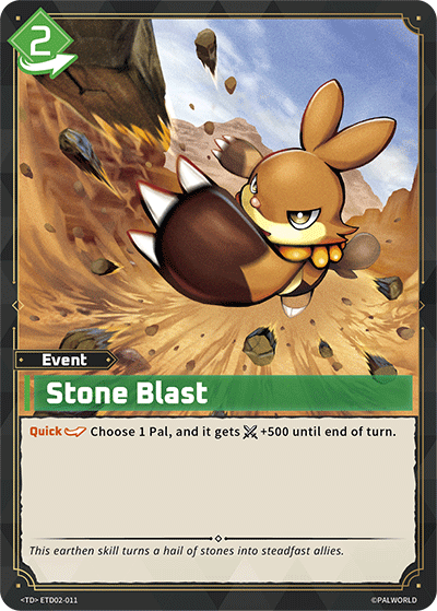 Image for Stone Blast (ETD02-011) (Trial Deck "Dawn of Palpagos Green・Purple") (ETD02) - Palworld Official Card Game