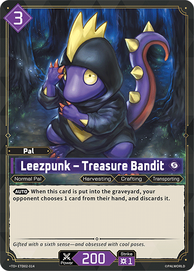 Image for Leezpunk – Treasure Bandit (ETD02-014) (Trial Deck "Dawn of Palpagos Green・Purple") (ETD02) - Palworld Official Card Game