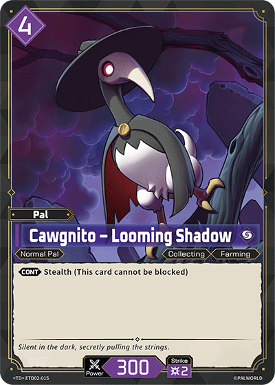 Image for Cawgnito – Looming Shadow (ETD02-015) (Trial Deck "Dawn of Palpagos Green・Purple") (ETD02) - Palworld Official Card Game