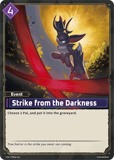 Image for Strike from the Darkness (ETD02-021) (Trial Deck "Dawn of Palpagos Green・Purple") (ETD02) - Palworld Official Card Game
