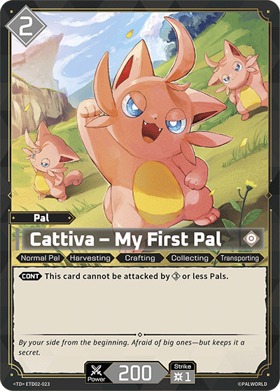 Image for Cattiva – My First Pal (ETD02-023) (Trial Deck "Dawn of Palpagos Green・Purple") (ETD02) - Palworld Official Card Game