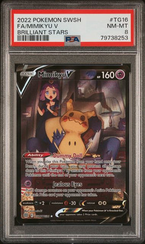 ***NM-MT 8*** 2022 POKEMON SWORD & SHIELD BRILLIANT STARS #TG16 FA/MIMIKYU V BRILLIANT STARS