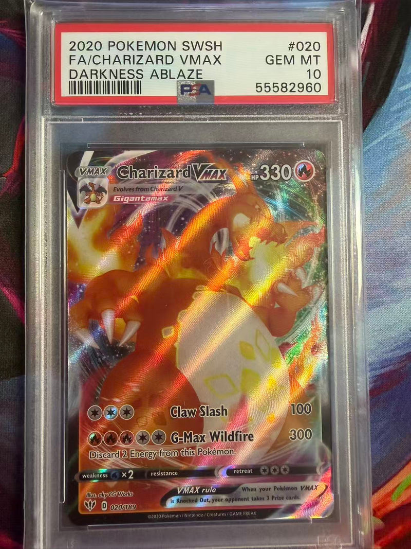 PSA 10 - FA/CHARIZARD VMAX DARKNESS ABLAZE 2020 POKEMON SWORD & SHIELD DARKNESS ABLAZE