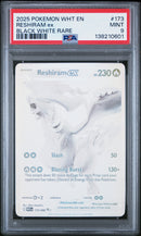 PSA 9 - RESHIRAM ex BLACK WHITE RARE 2025 POKEMON WHT EN-WHITE FLARE
