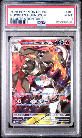 PSA 9 - ROCKET'S HOUNDOOM ILLUSTRATION RARE 2025 POKEMON DRI EN-DESTINED RIVALS