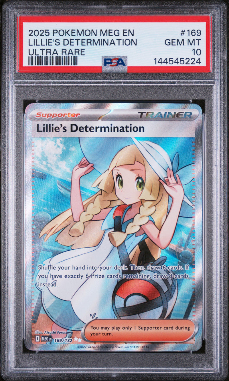 PSA 10 - LILLIE'S DETERMINATION ULTRA RARE 2025 POKEMON MEG EN-MEGA EVOLUTION