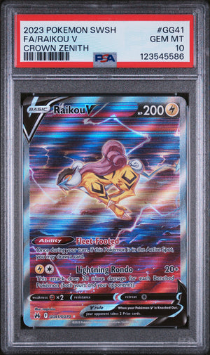 PSA 10 - FA/RAIKOU V CROWN ZENITH 2023 POKEMON SWORD AND SHIELD CROWN ZENITH