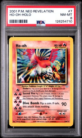 2001 POKEMON NEO REVELATION #7 HO-OH-HOLO PSA 8