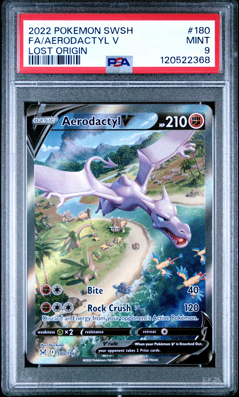 PSA 9 - FA/AERODACTYL V LOST ORIGIN 2022 POKEMON SWORD & SHIELD LOST ORIGIN