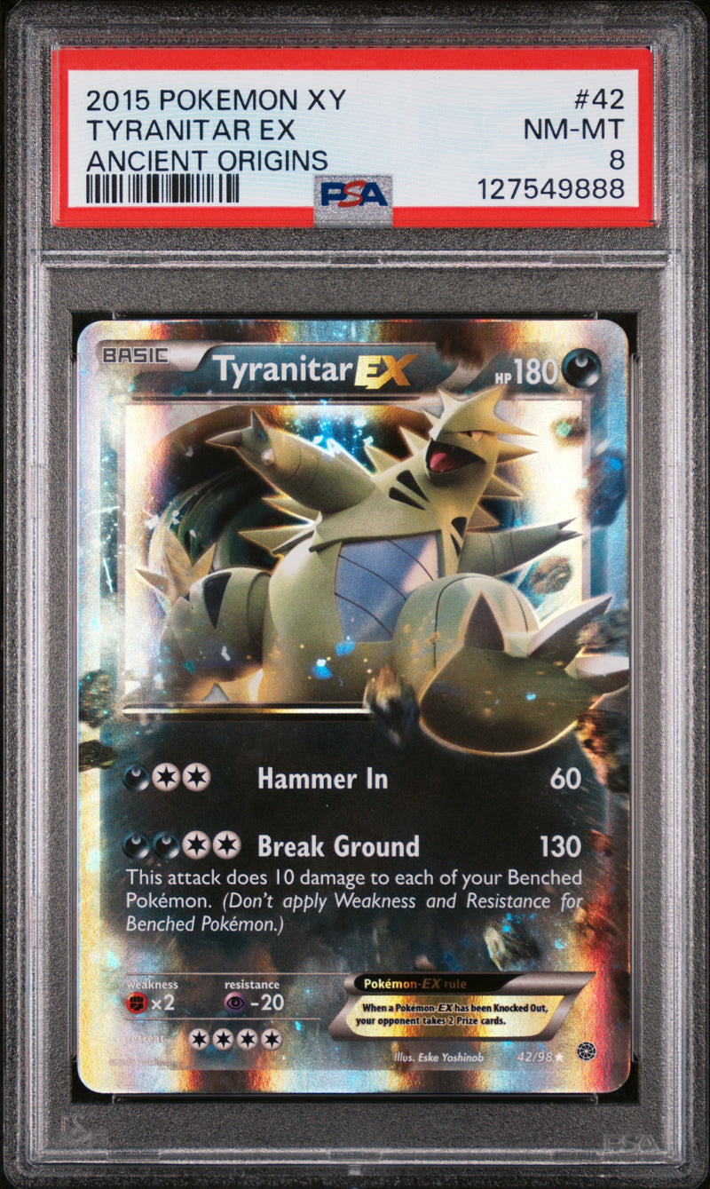 PSA8 TYRANITAR EX ANCIENT ORIGINS 2015 POKEMON XY ANCIENT ORIGINS