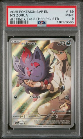 ***PSA 9*** 2025 POKEMON SVP EN-SV BLACK STAR PROMO #189 N'S ZORUA JOURNEY TOGETHER PC ETB