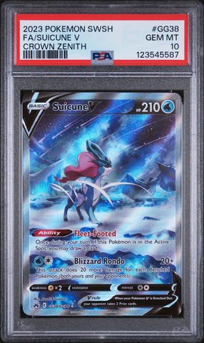 PSA 10 - FA/SUICUNE V CROWN ZENITH 2023 POKEMON SWORD AND SHIELD CROWN ZENITH