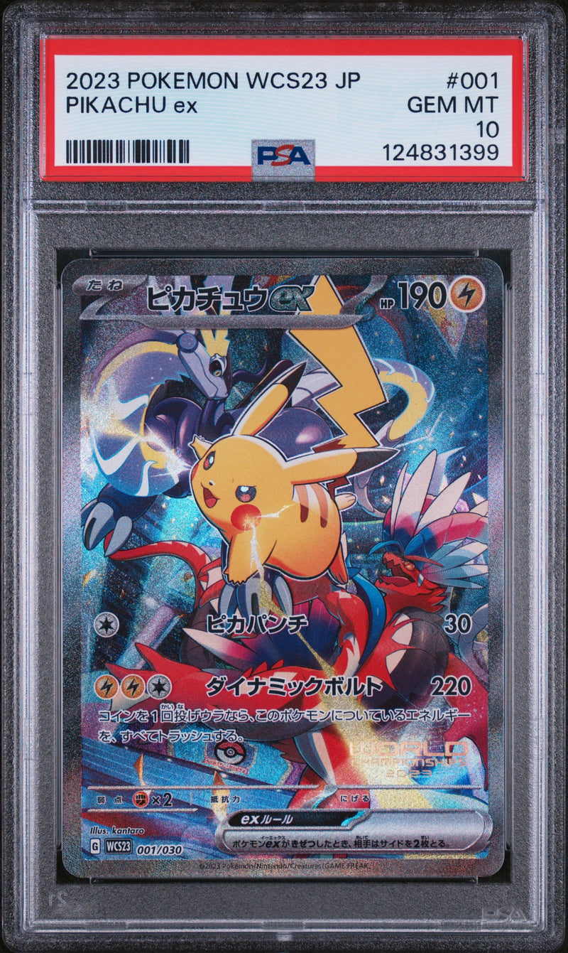PSA 10 - PIKACHU ex 2023 POKEMON JAPANESE WCS23-WORLD CHAMPIONSHIPS YOKOHAMA DECK: PIKACHU