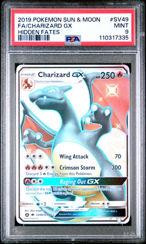 PSA 9 - FA/CHARIZARD GX HIDDEN FATES 2019 POKEMON SUN & MOON HIDDEN FATES